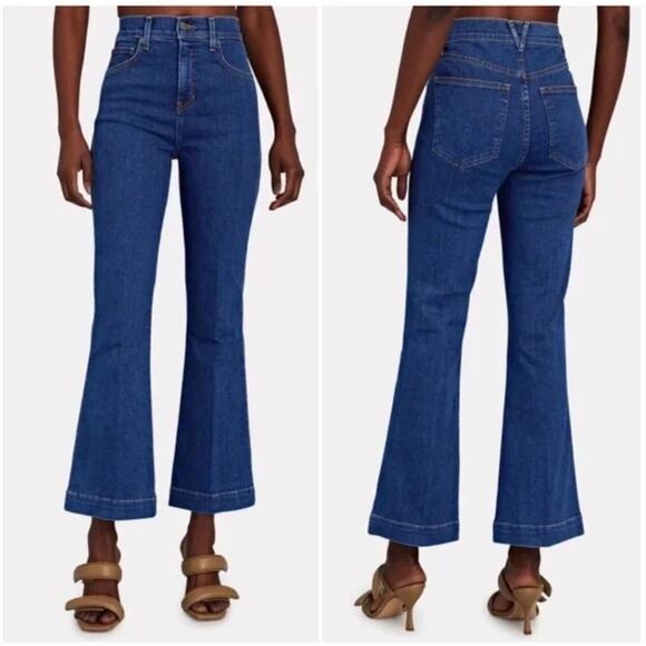 VERONICA BEARD Carson High Rise Ankle Flare Jeans Washed Oxford Sz 32 {GG17} - Picture 1 of 6